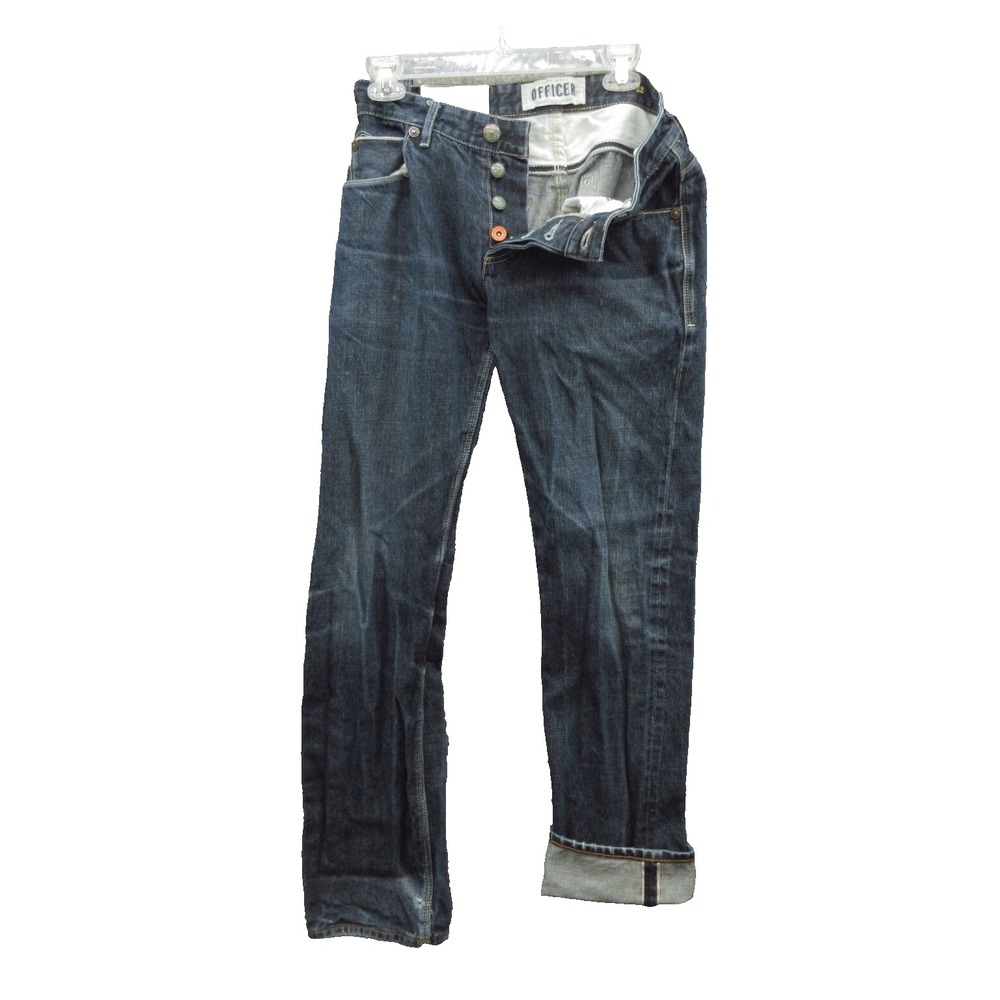 Superdry Officer Men's Straight Jeans 31 Blue Denim 100% Cotton Selvage